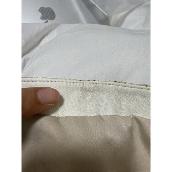 Helmut Lang Python Snake-Embossed Leather Crop Top Beige Color Style N10HW506 - Picture 11 of 12